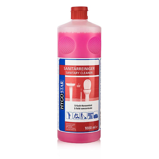 Hygo-Star, 5-i-1 sanitetsrengøringsmiddel, koncentrat, lyserød, 1 l