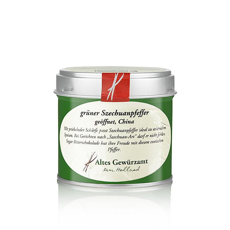 Szechuanpeber (Sichuan/bjergpeber), grøn, åben, Altes Gewürzamt, 35 g