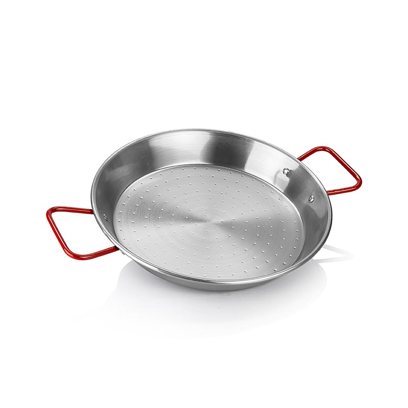 deBUYER Viva Espana paellapande, røde håndtag, 28 cm (5026.28N), 1 stk