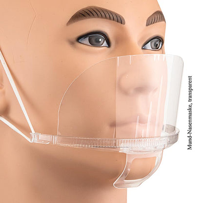 Mund-næse-maske, gennemsigtig, af polycarbonat, 100 % Chef, 1 stk