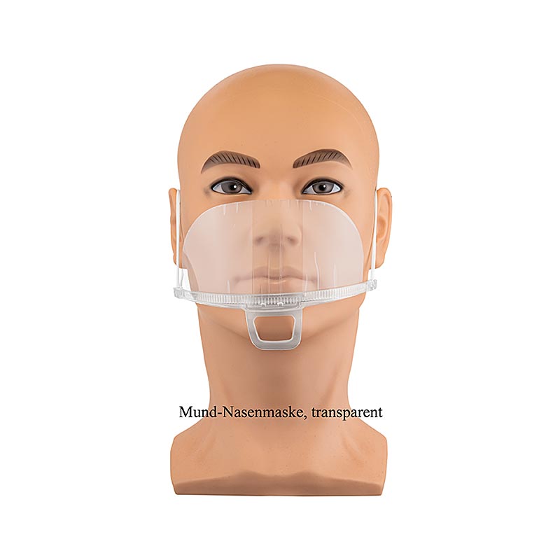 Mund-næse-maske, gennemsigtig, af polycarbonat, 100 % Chef, 1 stk