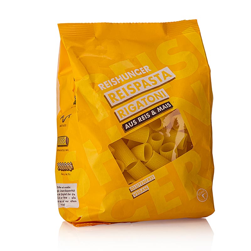 Risnudler – Rigatoni, af majs og ris, glutenfri, Reishunger, 400 g