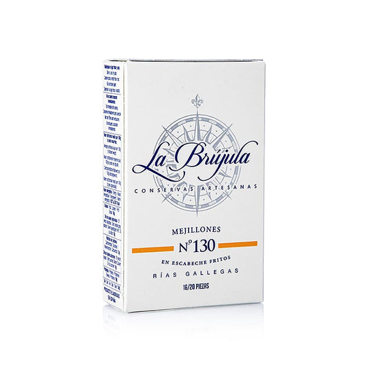 Muslinger, små, escabeche-sauce, 16-20 stk., La Brújula (LB130), 110 g