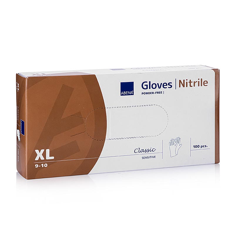 Engangshandsker, nitril, hvid, XL, upudret, 100 stk