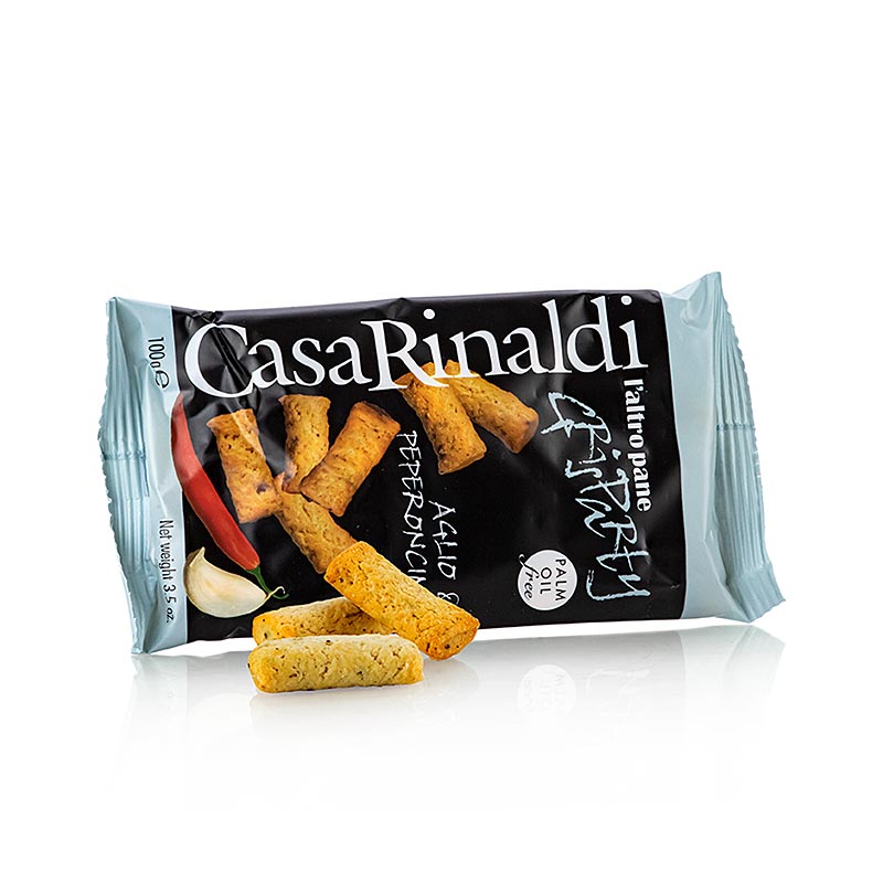 Grisparty – Mini Grissini-snacks med hvidløg og chili, Casa Rinaldi, 100 g