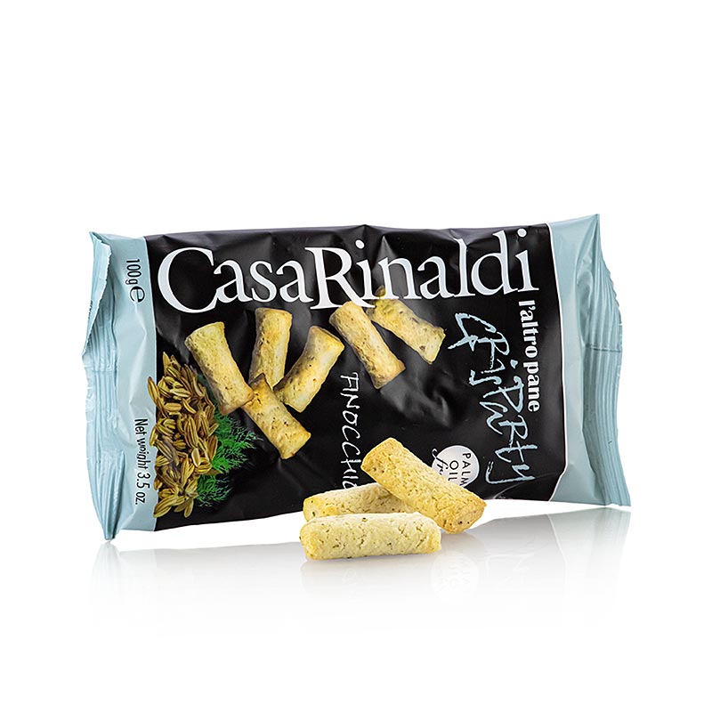 Grisparty – Mini Grissini-snacks med fennikelfrø, Casa Rinaldi, 100 g