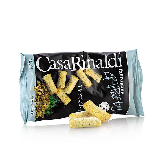 Grisparty – Mini Grissini-snacks med fennikelfrø, Casa Rinaldi, 100 g
