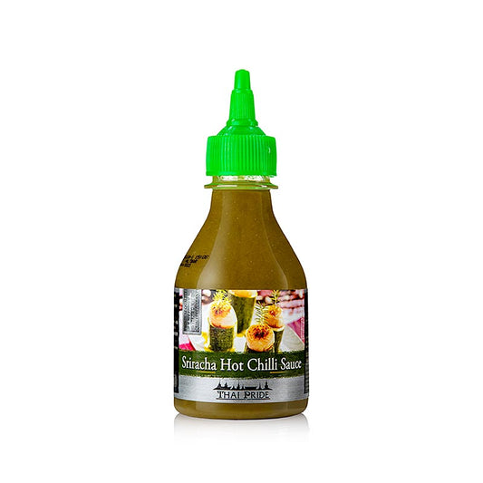 Chilisauce – Sriracha, grønne chilier, stærk, Thai Pride, 200 ml
