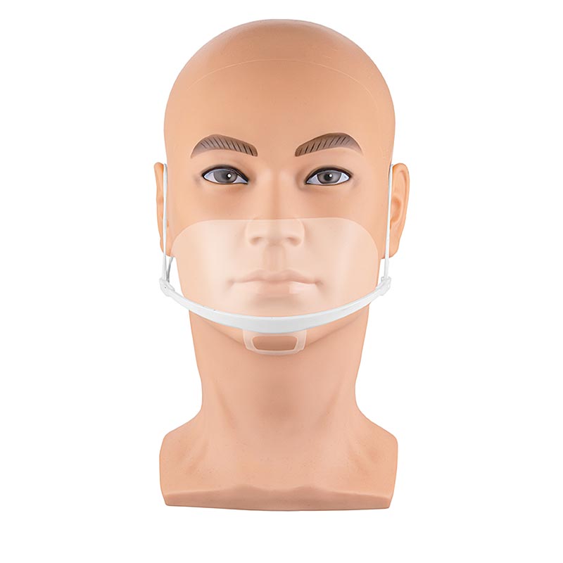 Mund-næse-maske, gennemsigtig & hvid, af polycarbonat, 100 % Chef, 1 stk.