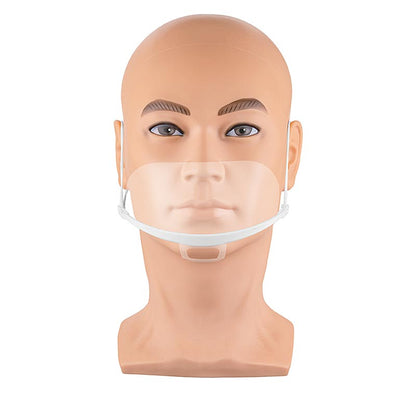 Mund-næse-maske, gennemsigtig & hvid, af polycarbonat, 100 % Chef, 1 stk.