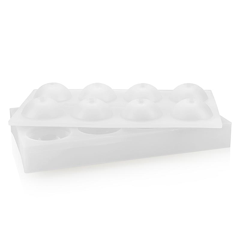 Silikonemåtte 17,5x30 cm, 8 kugler, 55 mm x 87 ml, Pavoni (AF001), 1 stk