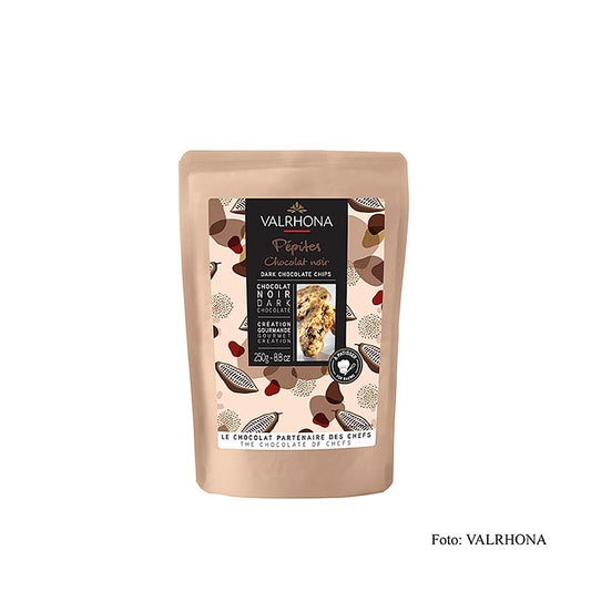 Valrhona Pépites noire, chokoladedråber, mørk, bagefast (31841), 250 g