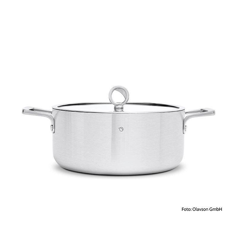 Olavson kobberkern gryde, med låg, 26 cm, 5,8 l, til alle komfurtyper, 1 stk.