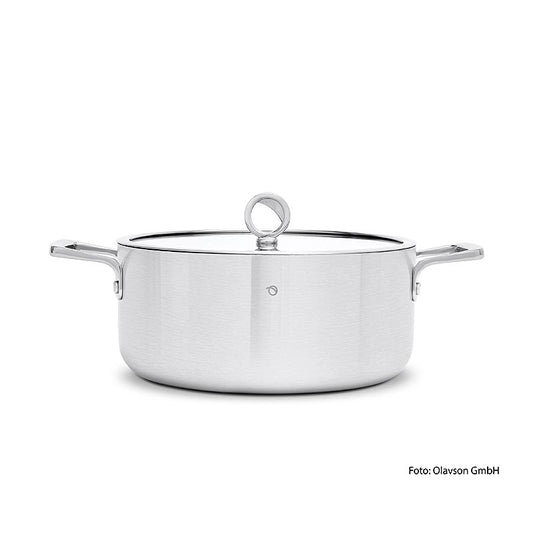 Olavson kobberkern gryde, med låg, 26 cm, 5,8 l, til alle komfurtyper, 1 stk.