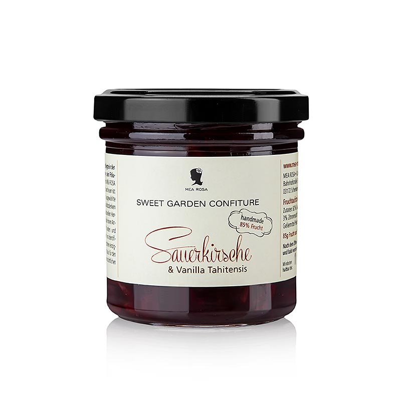 Sweet Garden Confiture - Surkirsebær & Tahiti-vanilje frugtpålæg, Mea Rosa, 180 g