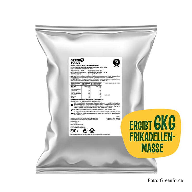 Greenforce færdigblanding til veganske frikadeller, af ærteprotein, 2 kg