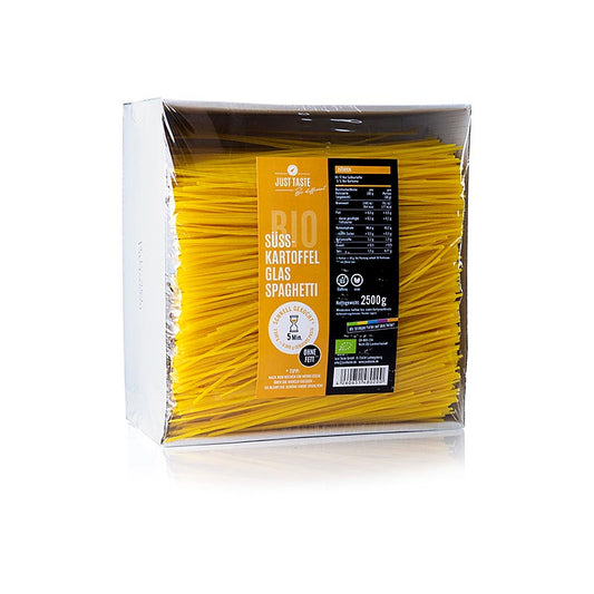 Just Taste gule søde kartoffelglasnudler spaghetti, glutenfri, økologisk, 2,5 kg