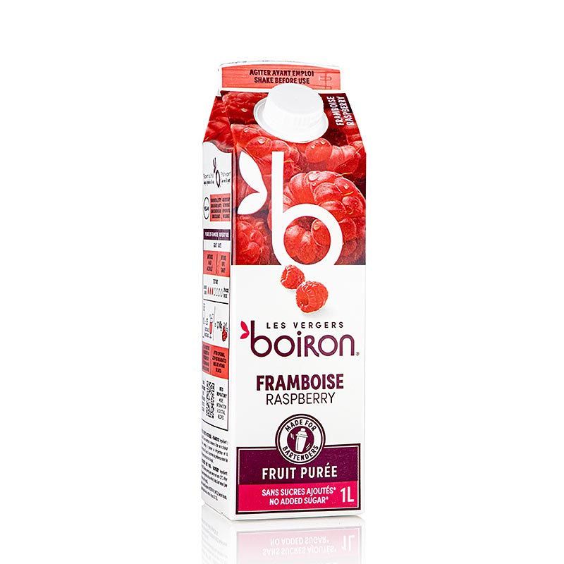 Boiron hindbærpuré, pasteuriseret, 100 % frugt, 1 l