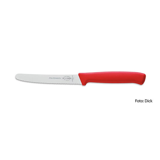 Universalkniv, med takket skær, rød, 11 cm, DICK, 1 stk