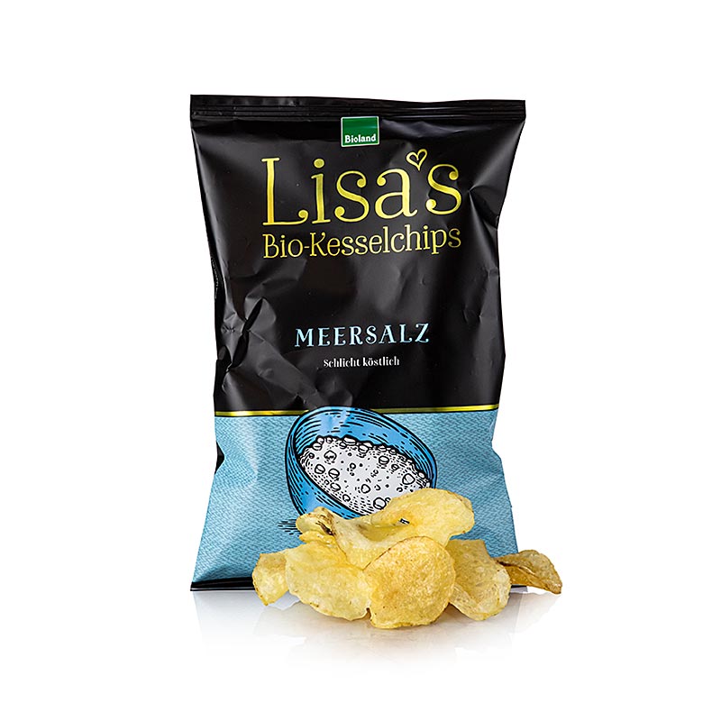 Lisa's kartoffelchips, bagt i gryde, med havsalt, økologisk, 50 g