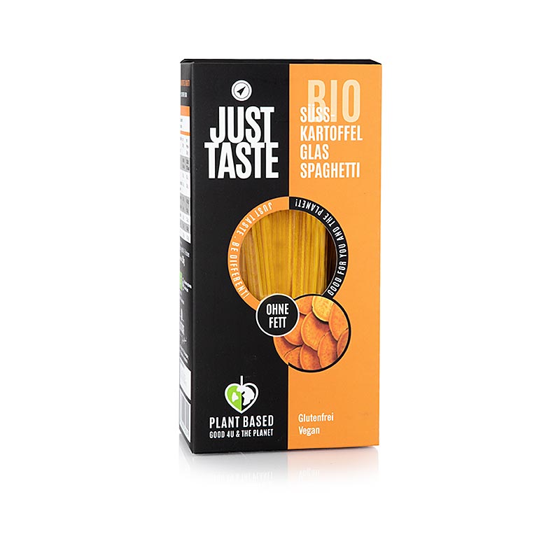 Just Taste gule søde kartoffelglasnudler spaghetti, glutenfri, økologisk, 250 g