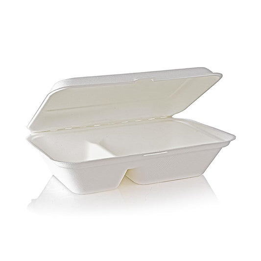 Take Away Naturesse Food Box, klaplåg, 2 rum, 249x162x63 mm, 500 stk