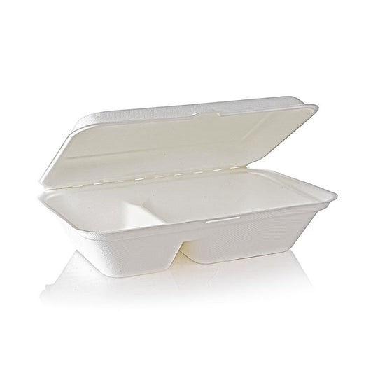 Take Away Naturesse Food Box, klaplåg, 2 rum, 249x162x63 mm, 50 stk