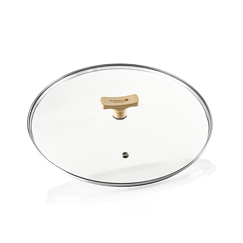 deBUYER B Bois universalglaslåg med håndtag i bøgetræ, Ø 28 cm, 1 stk.
