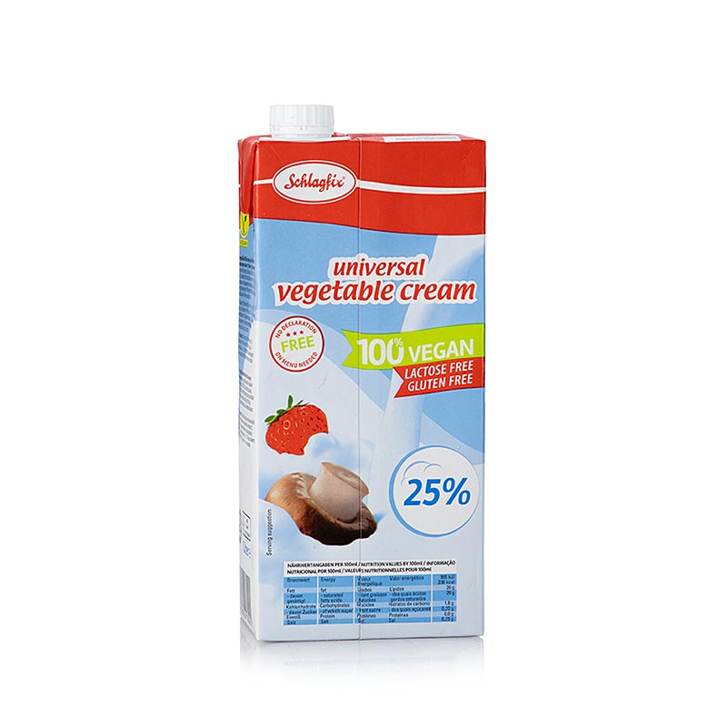 Piskecreme, universal, 25 % fedt, vegansk, Schlagfix, 1 l