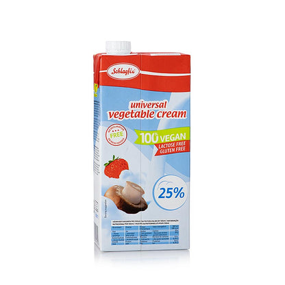 Piskecreme, universal, 25 % fedt, vegansk, Schlagfix, 1 l