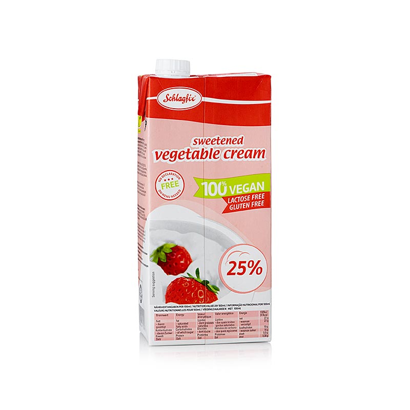 Sød flødeskum, 25 % fedt, vegansk, Schlagfix, 1 l