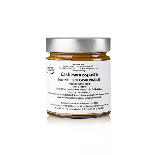 Cashewpasta, ristet, 100 % cashewnødder, Pariani, 180 g