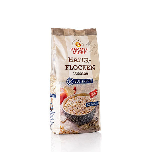Havregryn, glutenfri, små blade, Hammermühle, 500 g