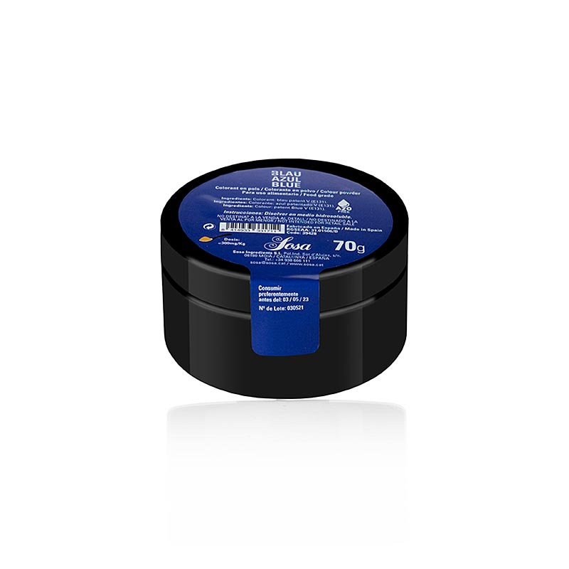Sosa fødevarefarve blå, pulver, vandopløselig (39428), 70 g