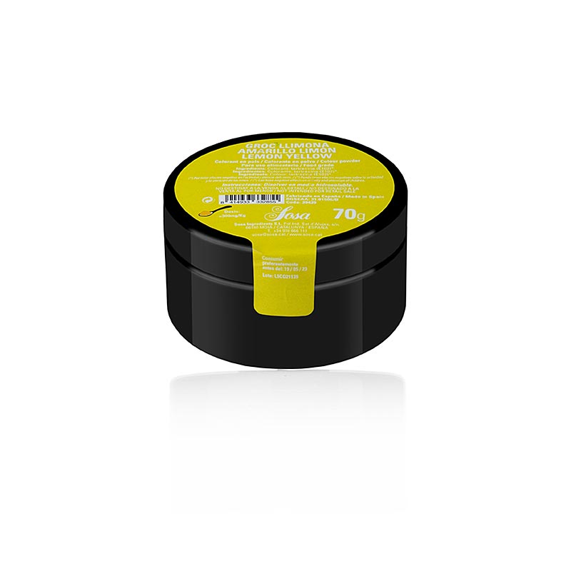 Sosa fødevarefarve citrongul, pulver, vandopløselig (39439), 70 g
