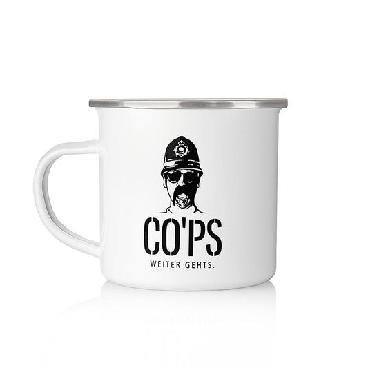 Cops metalbæger Knast kop med logo, 1 stk