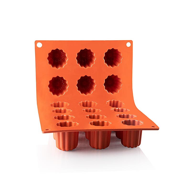 Silikonemåtte - 18 Bordelais/Canele, Ø35x35 mm, 17,5x30 cm, Pavoni, 1 stk