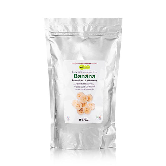 TÖUFOOD LYOFËELING BANÄNA, frysetørret banan, skiver, 150 g