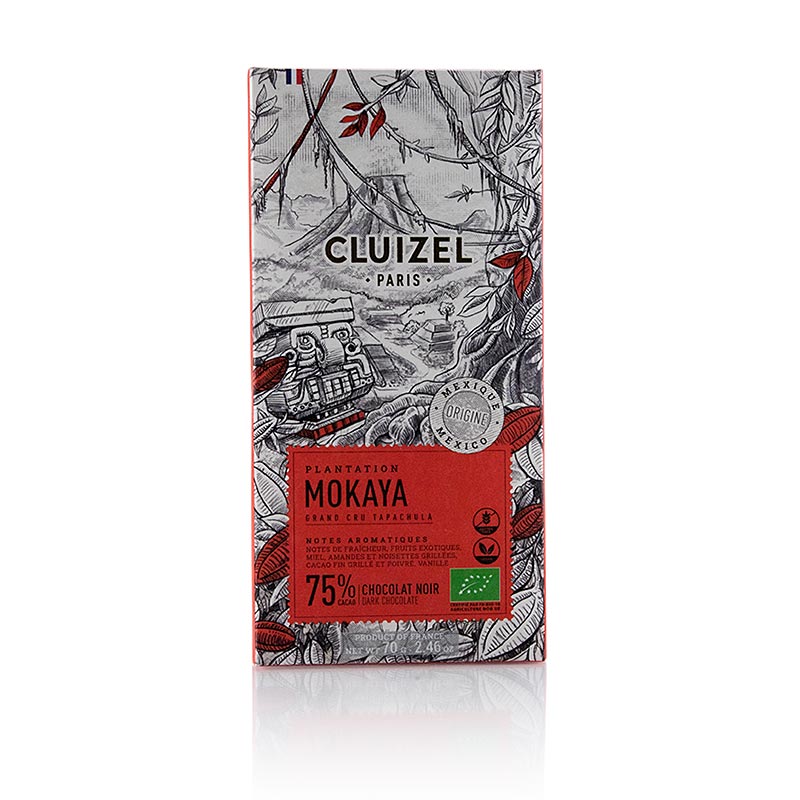 Plantageschokolade Mokaya 75 % mørk, Michel Cluizel, økologisk, 70 g