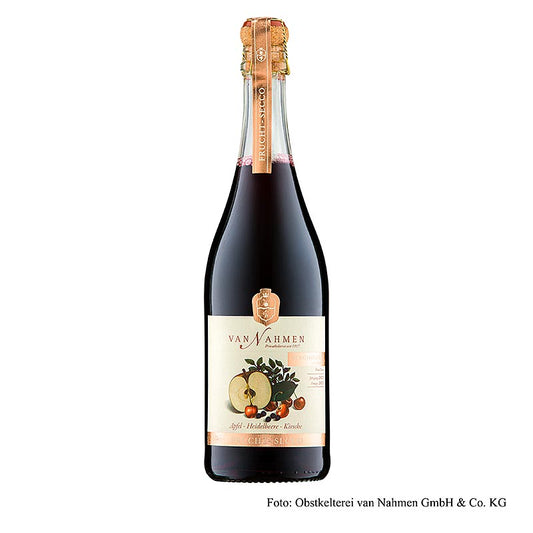Van Nahmen æble-blåbær-kirsebær frugtsekt, alkoholfri, 750 ml