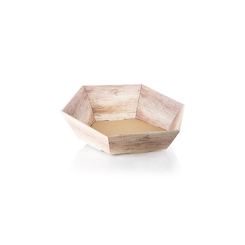 Gavekurv, sekskantet, "Wood", -lille-, 290x270x60/105, 1 stk