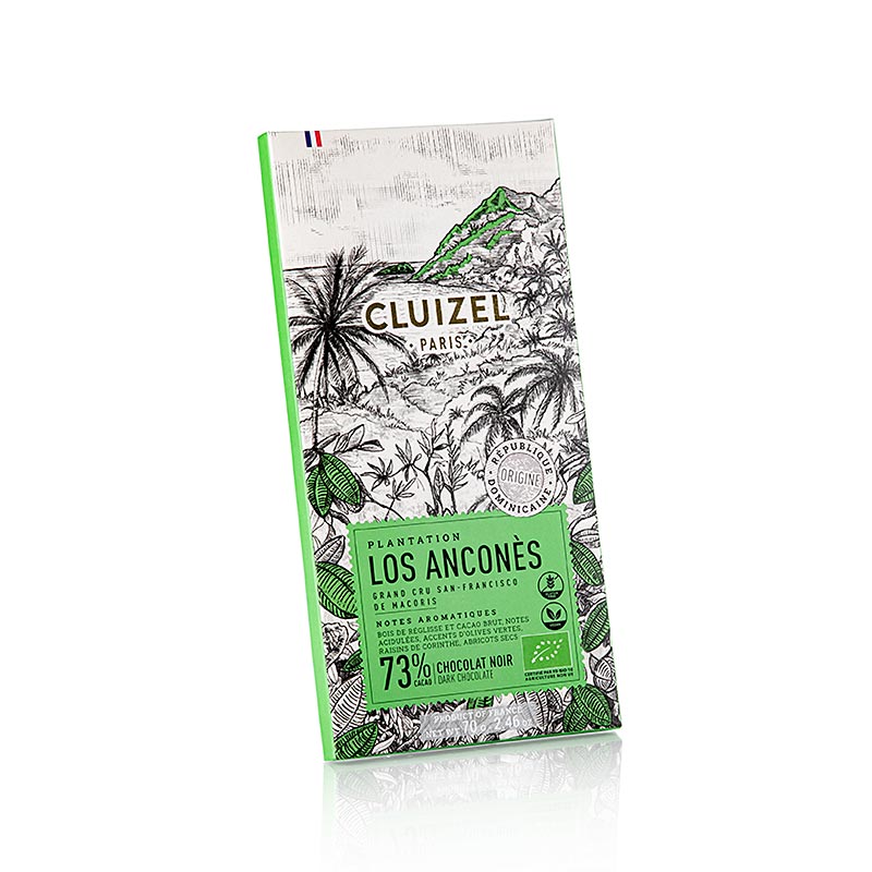 Plantagechokoladeplade Los Ancones 73 % mørk, Michel Cluizel, økologisk, 70 g