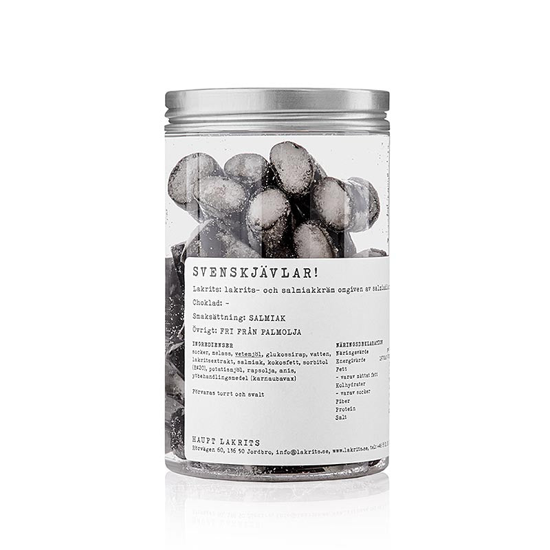 Haupt Lakritz Svenskjävlar, ekstremt salt med blødt fyld, Sverige, 250 g