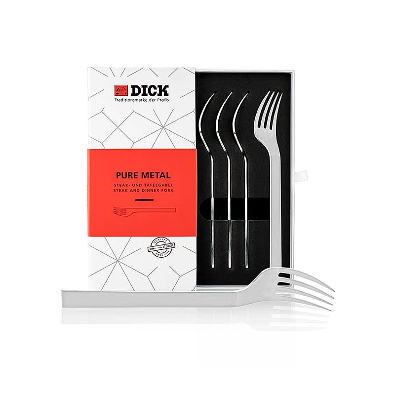 Dick bøf- og bordgaffelsæt, Pure Metal, 4 stk