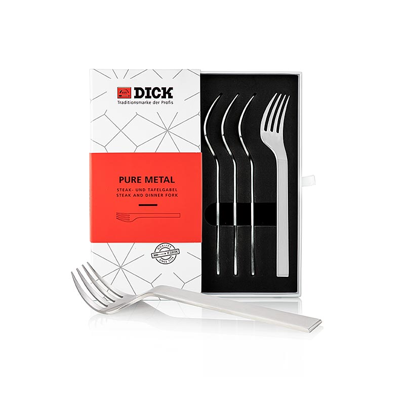 Dick bøf- og bordgaffelsæt, Pure Metal, 4 stk
