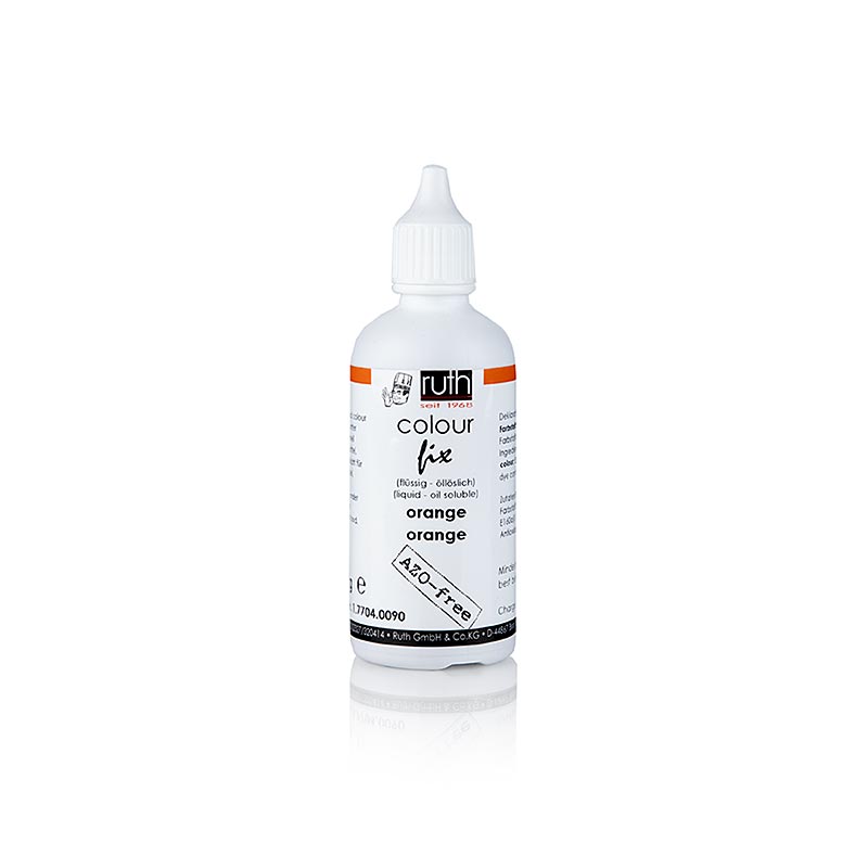 Fødevarefarve, orange, flydende, fedtopløselig, Ruth (7704), 90 g