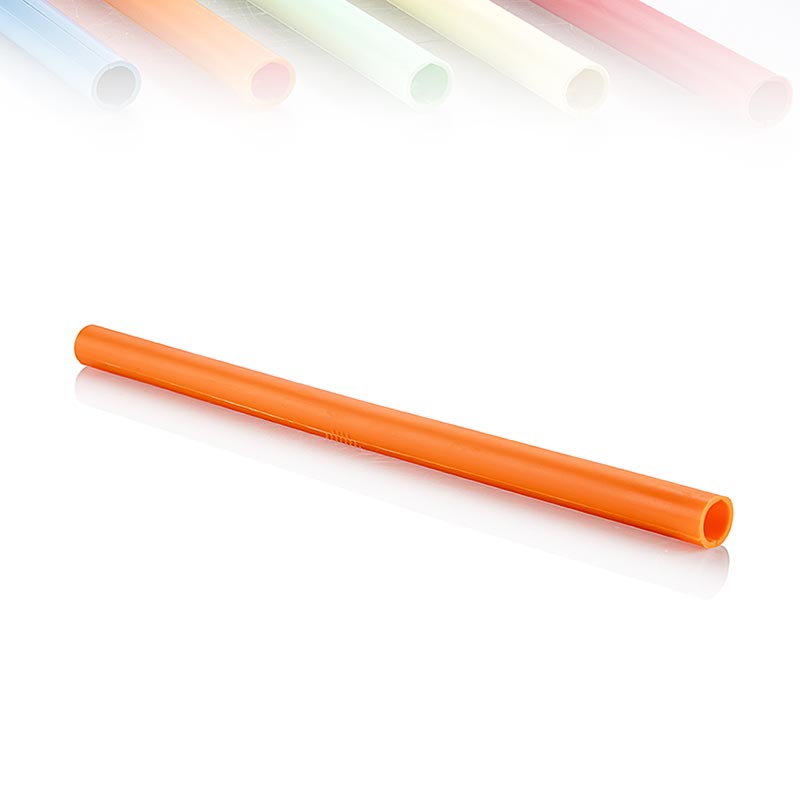 ClickStraw - Genanvendeligt sugerør, orange, 10 stk