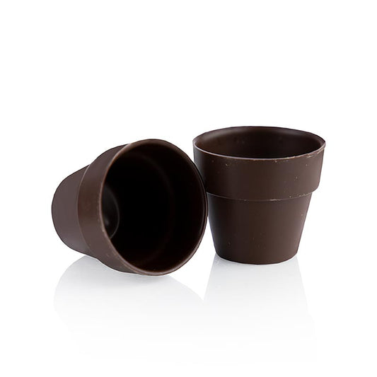 Chokoladeform Flower Pot Large, mørk, 62x55 mm, dobla (18143), 840 g, 28 stk