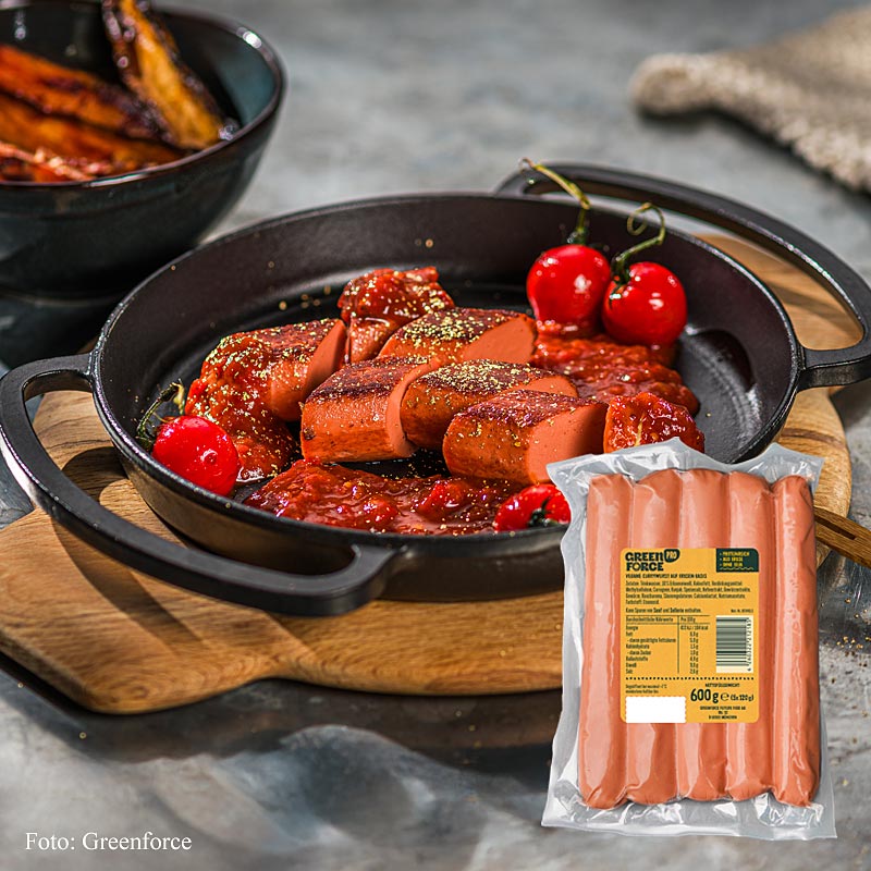 Greenforce vegansk currywurst, lavet af ærteprotein, 600 g, 5 x 120 g