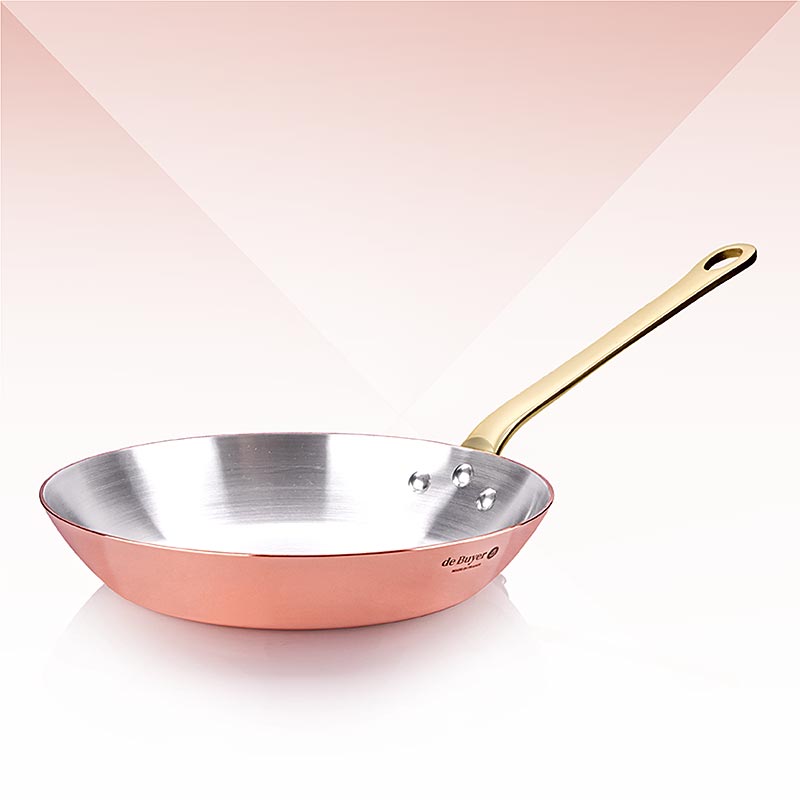Inocuivre stegepande, kobber, med messinghåndtag, ø 24 cm, 1 St